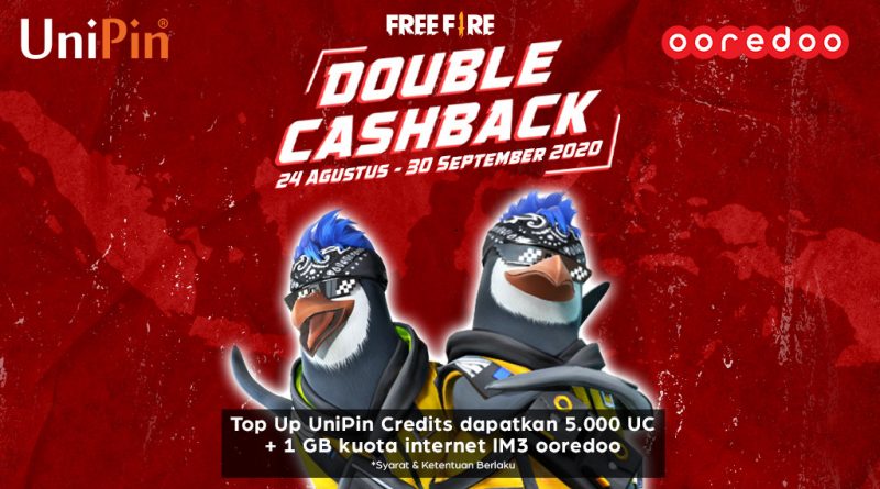 Double Cashback! Top Up UniPin Credits dapatkan 5.000 UC + 1 GB kuota internet im3 ooredoo