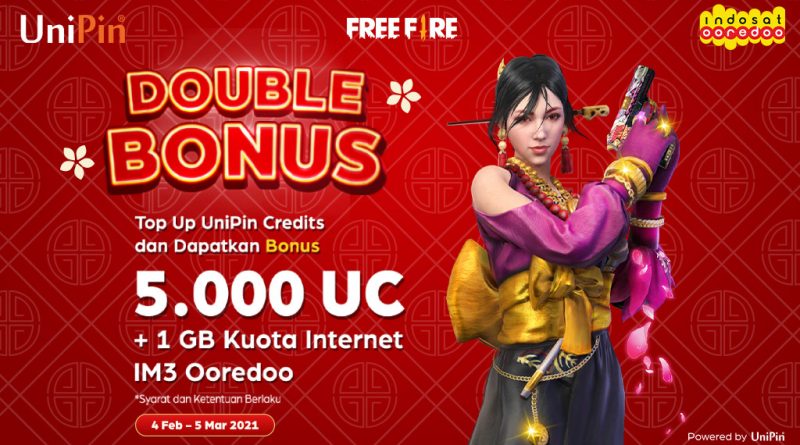 DOUBLE BONUS! Dapatkan 5.000 UniPin Credits + 1 GB Kuota Internet IM3 Ooredoo