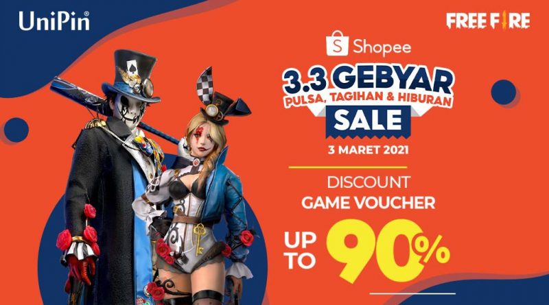 3.3 Gebyar Shopee Discount Game Voucher hingga 90%!