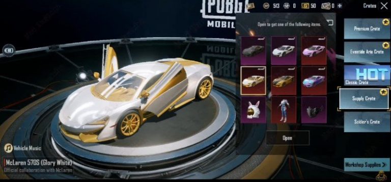 Ini Bocoran Skin Mobil Keren PUBG Mobile x McLaren 