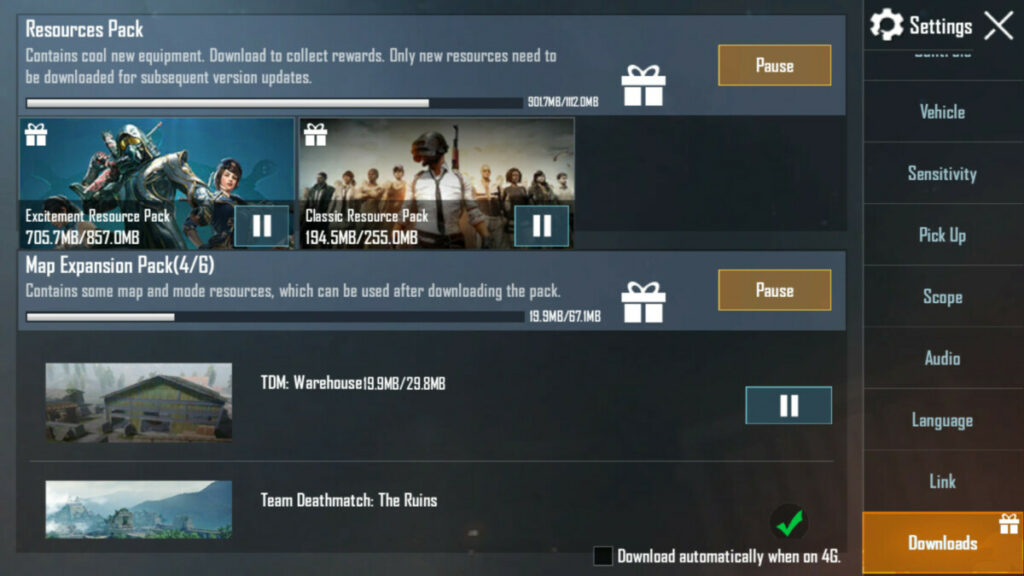 resources - memori pubg mobile