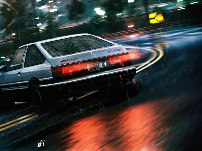 Berkendara di malam hari a\'la film Initial D