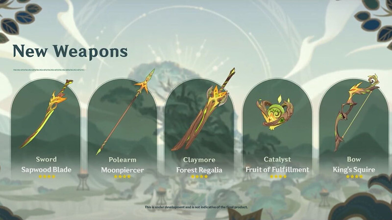 guide genshin Impact 3.0 Sumeru Weapon Blueprints