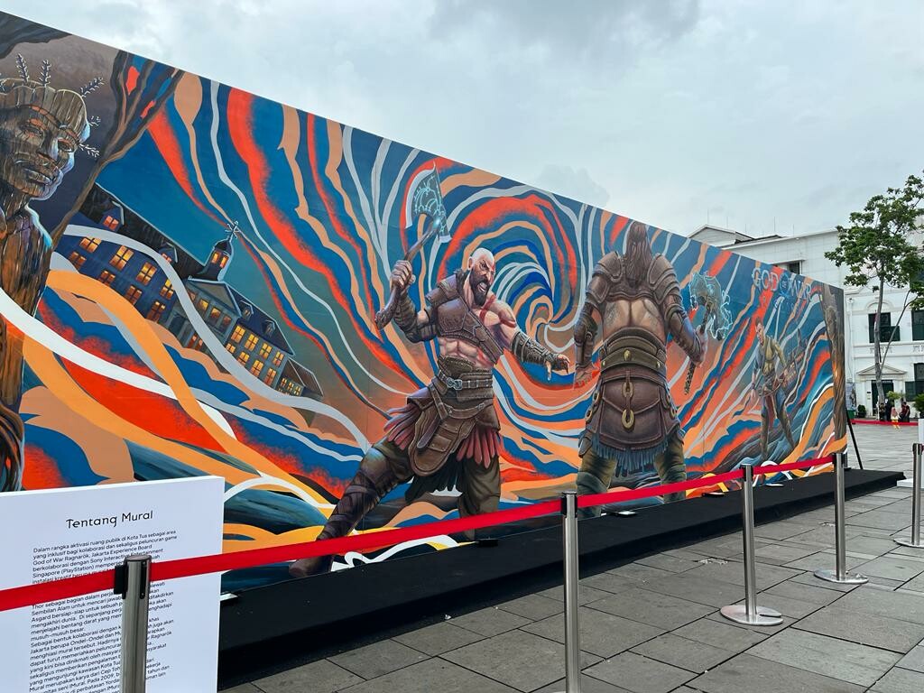 mural kratos god of war kota tua