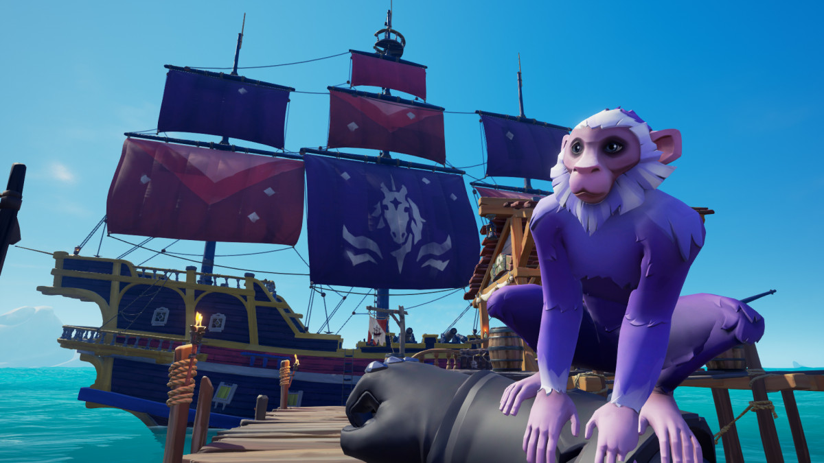 Adopt A Purple Monkey In Sea Of Thieves With Your Twitch Prime Membership Up Station Philippines - monkey emote roblox id
