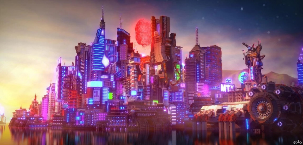 This Cyberpunk 2077 Minecraft City Is A Blocky Masterpiece Up Station Philippines - cyberpunk roblox id