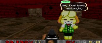 Animal Crossing's Isabelle gives Doomguy high fives, shoots demons in new mod