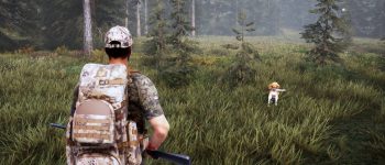 You can pet the dog (and take it hunting with you) in Hunting Simulator 2
