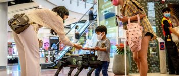 Robot dog hounds Thai shoppers to keep hands virus-free