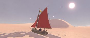Journey across an endless sea of sand in Red Sails, a dreamlike exploration adventure