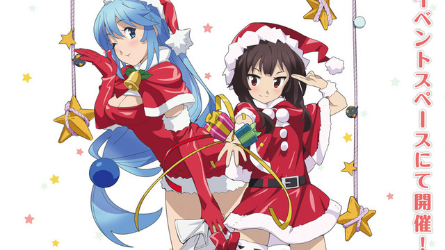 Aqua And Megumin Bring The Christmas Cheer At Konosuba Pop Up Store In Akihabara Up Station Myanmar - megumin roblox outfit